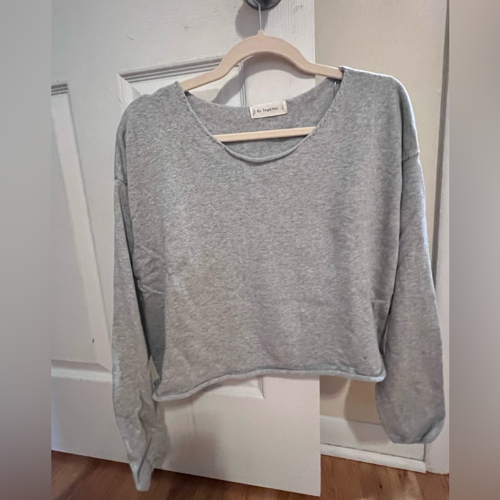 Together Gray Boxy Crop Sweatshirt